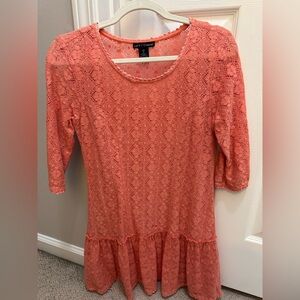 Chesley Coral Lace Top